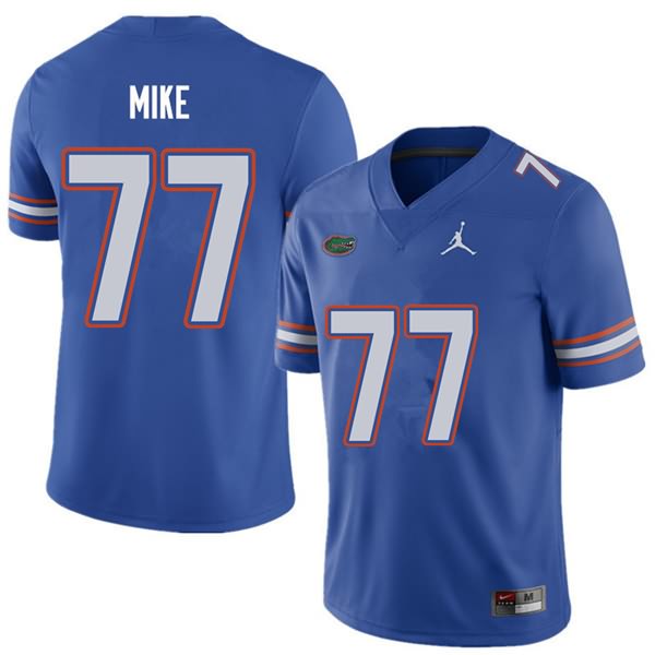 NCAA Florida Gators Andrew Mike Men's #77 Jordan Brand Royal Stitched Authentic College Football Jersey AZW8364WW